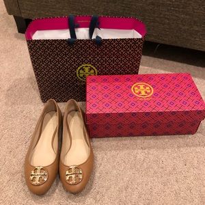 Tory Burch Claire Ballet Leather Flat 8.5